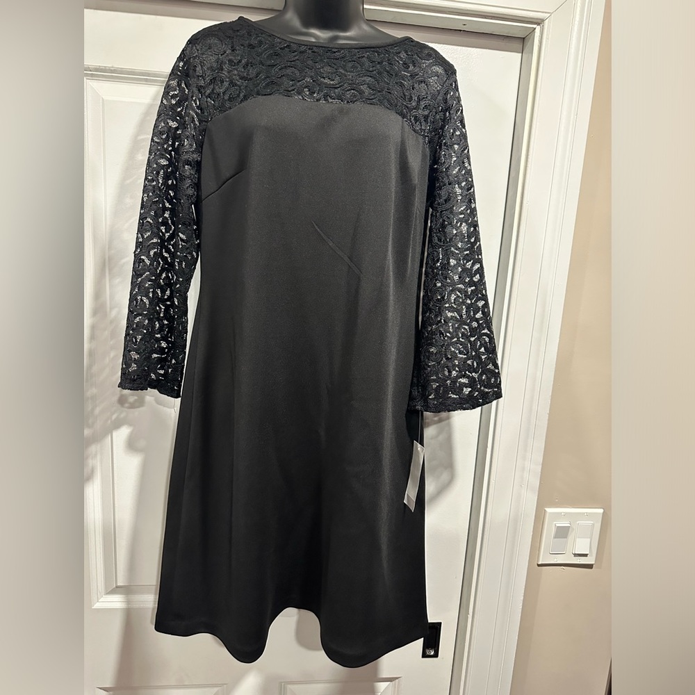 Chic Black Lace Sleeve Dress